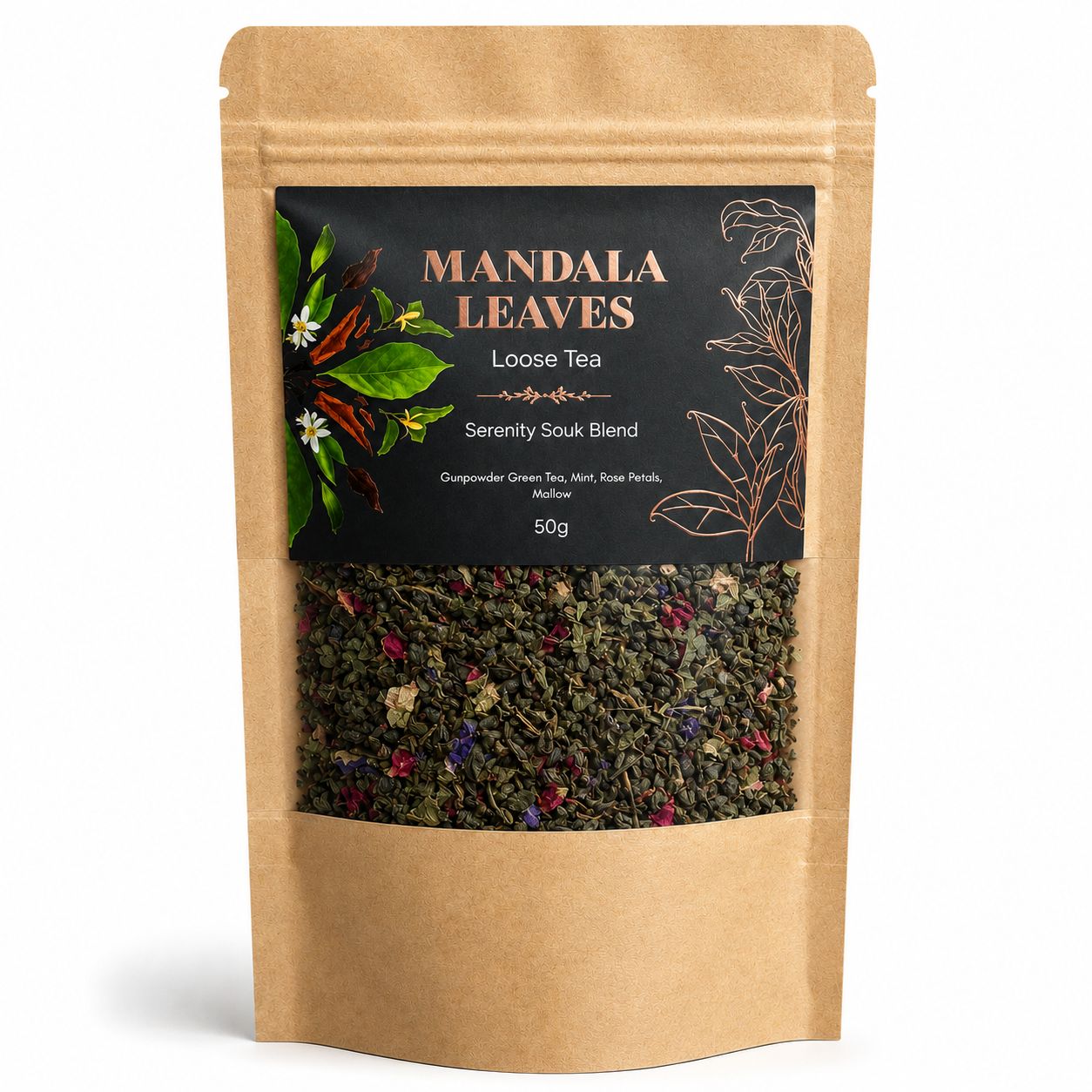 Té Verde Marrakech con Menta y Pétalos – 50 g
